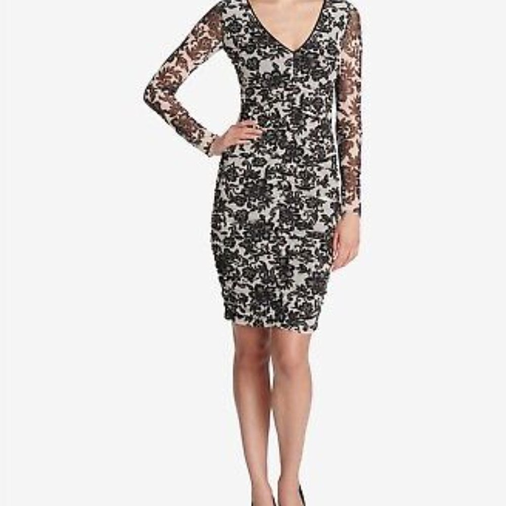 Guess, Rouched Bodycon, Floral Print Dress/ Size 4.